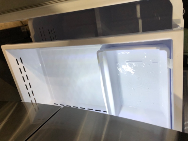 Photo 1 of 27 cu. ft. Large Capacity 3-Door French Door Refrigerator with Dual Ice Maker in Stainless Steel