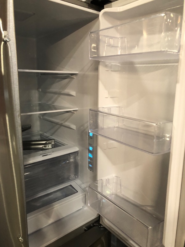 Photo 14 of 27 cu. ft. Large Capacity 3-Door French Door Refrigerator with Dual Ice Maker in Stainless Steel