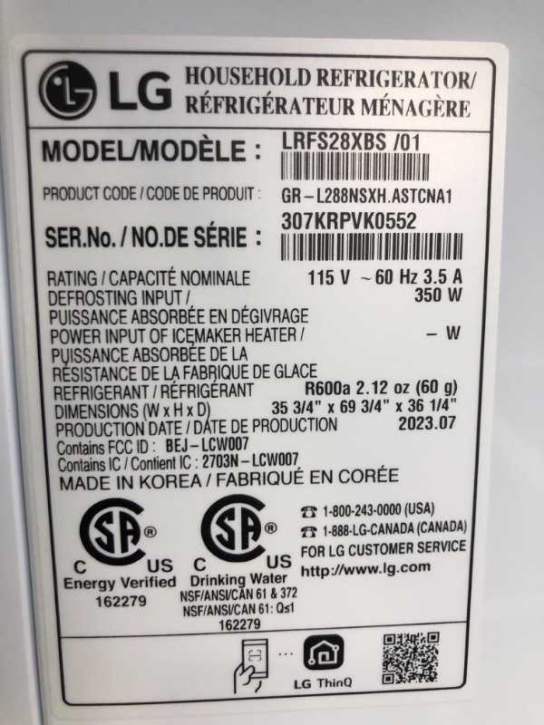 Photo 8 of 28 cu.ft 3 Door French Door, Standard Depth, Ice and Water with Single Ice