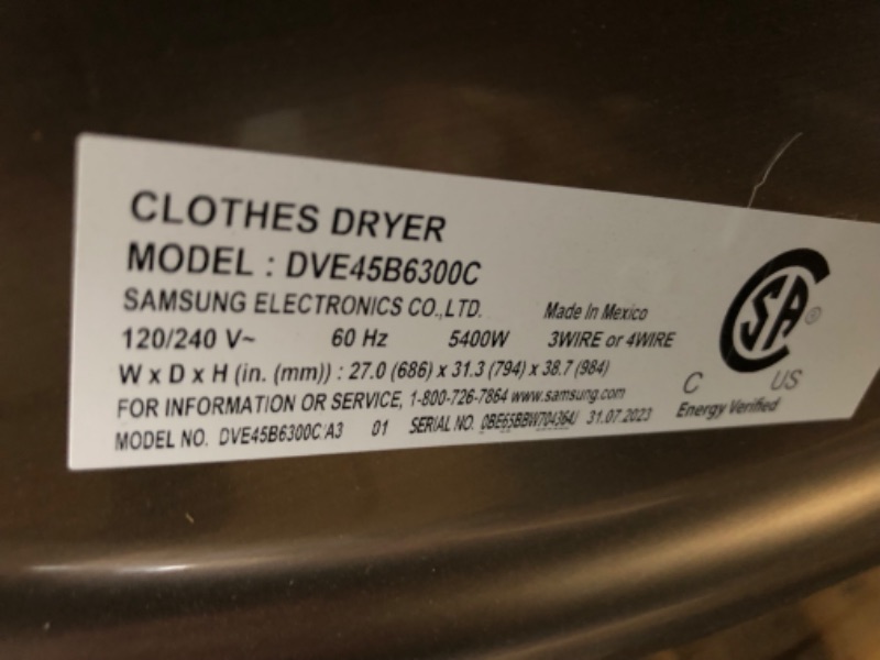 Photo 6 of 7.5 cu. ft. Smart Electric Dryer with Steam Sanitize+ in Champagne