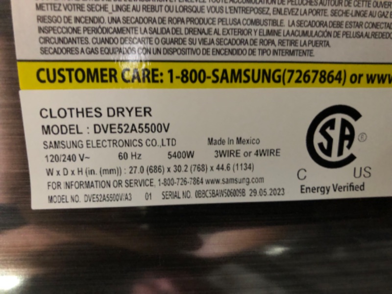 Photo 4 of *DAMAGED**Samsung 7.4-cu ft Smart Electric Dryer (Brushed Black)