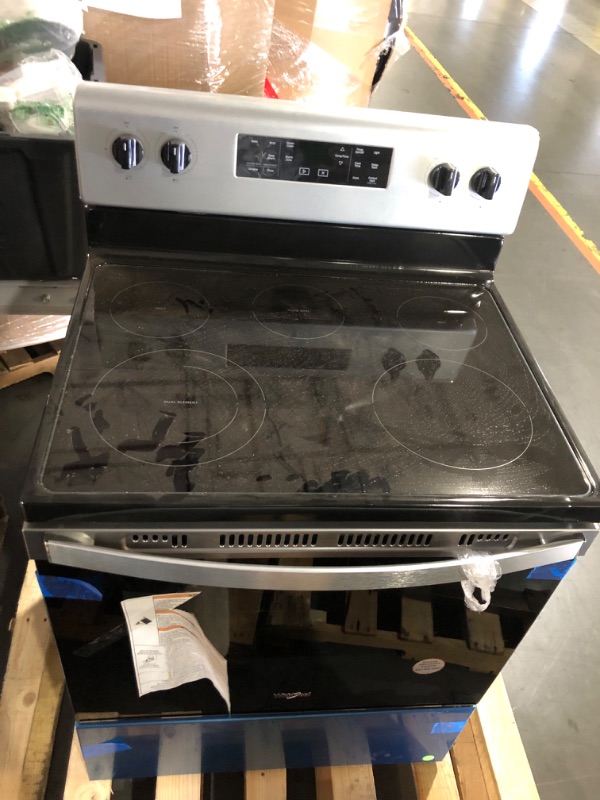 Photo 5 of Whirlpool 30-in Smooth Surface 5 Elements 5.3-cu ft Steam Cleaning Freestanding Electric Range (Fingerprint Resistant Stainless Steel)