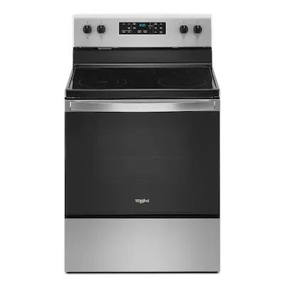 Photo 1 of Whirlpool 30-in Smooth Surface 5 Elements 5.3-cu ft Steam Cleaning Freestanding Electric Range (Fingerprint Resistant Stainless Steel)