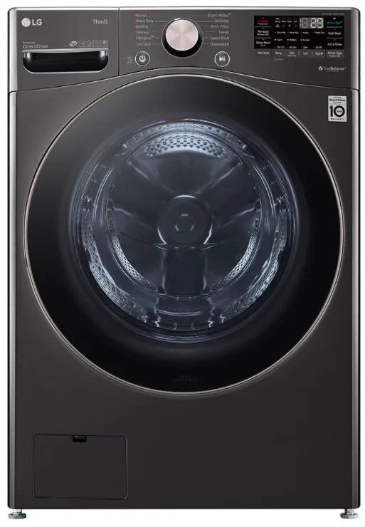 Photo 1 of LG 27" 4.5 cu.ft. Ultra Large Capacity Front Load Washer with TurboWash - Steam and Wi-FiConnectivity - Black Steel