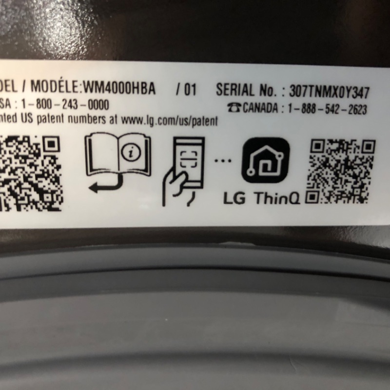 Photo 9 of ***BACK IS DENTED AND CAUSING DRUM TO RUB, FOR PARTS/FOR REPAIR** LG 27" 4.5 cu.ft. Ultra Large Capacity Front Load Washer - Black Steel