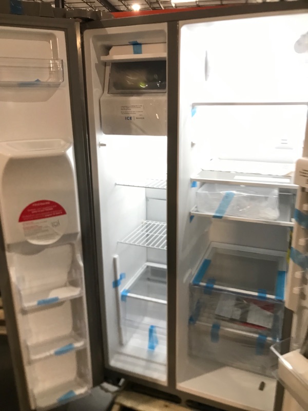 Photo 7 of Frigidaire 25.6 Cu. Ft. 36" Standard Depth Side by Side Refrigerator LIKE NEW TESTED POWERS ON