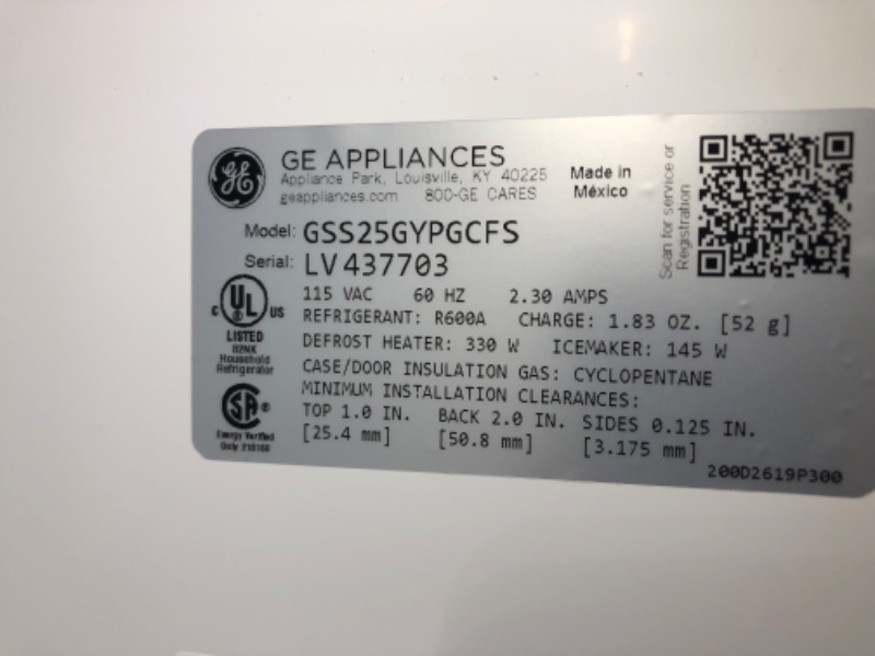 Photo 8 of GE® 25.3 Cu. Ft. Side-By-Side Refrigerator