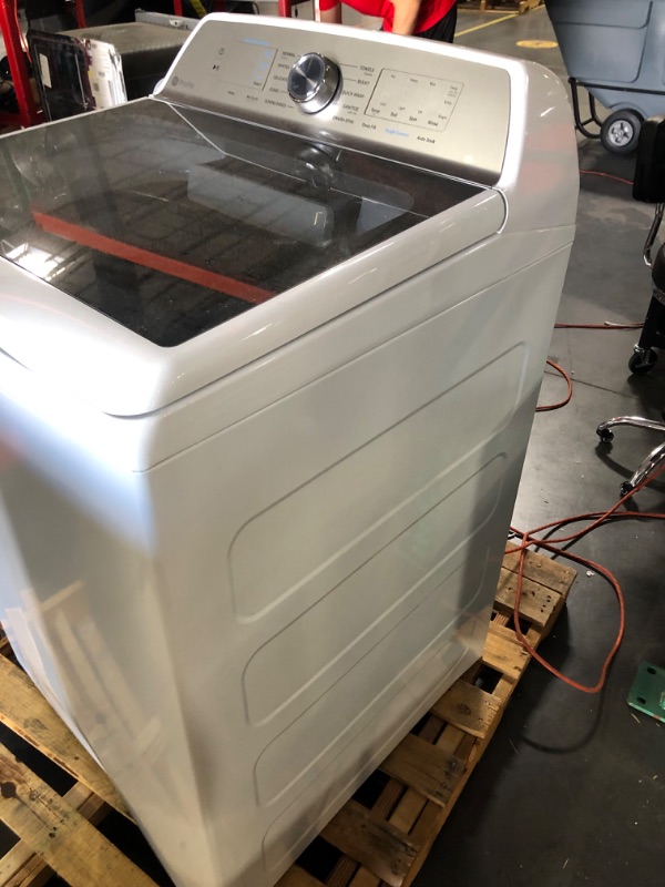 Photo 1 of **USED, UNABLE TO TEST FULLY POWERS ON  GE Profile 28" Smart 5.0 cu ft Top Load Washer - White