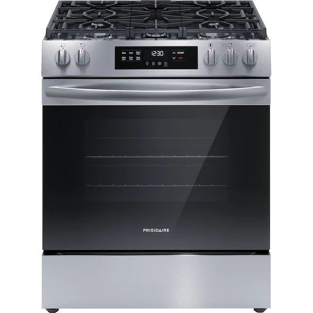 Photo 1 of Frigidaire 30-in 5 Burners 5.1-cu ft Slide-in Natural Gas Range (Stainless Steel)