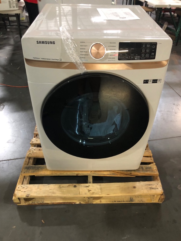 Photo 2 of Samsung 7.5 cu. ft. Smart Gas Dryer in Ivory Beige with Steam Sanitize+ and Sensor Dry