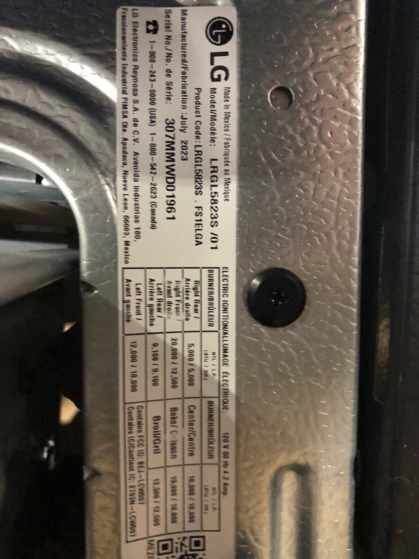 Photo 6 of **USED HAS DAMAGED TO TOP AND SOME PARTS** LG 30-in 5 Burners 5.8-cu ft Self-cleaning Air Fry Convection Oven Freestanding Smart Gas Range (Printproof Black Stainless Steel)