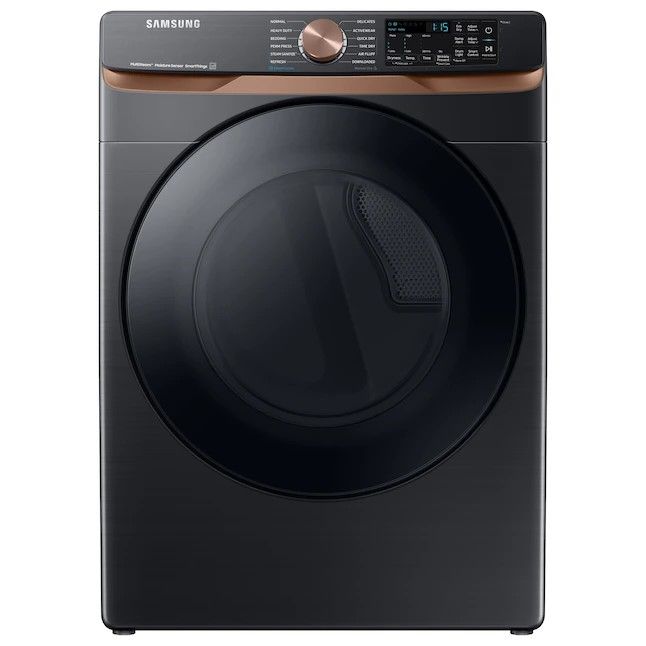 Photo 1 of **DOES NOT TURN ON** Samsung 7.5-cu ft Stackable Steam Cycle Smart Electric Dryer (Brushed Black) ENERGY STAR