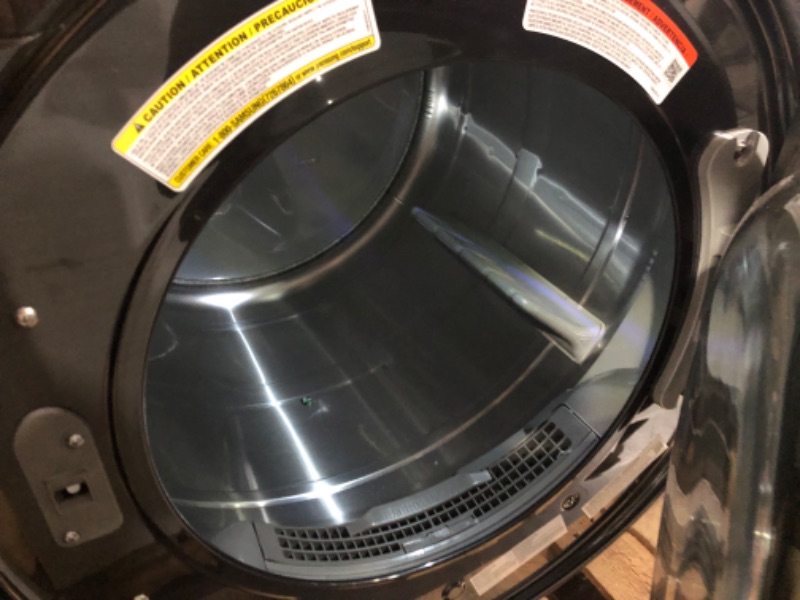 Photo 5 of **DOES NOT TURN ON** Samsung 7.5-cu ft Stackable Steam Cycle Smart Electric Dryer (Brushed Black) ENERGY STAR