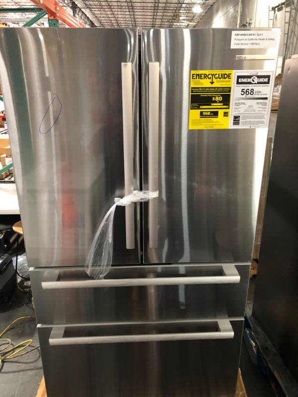 Photo 6 of **DOES NOT POWER ON**Bosch 800 Series 21-cu ft 4-Door Counter-depth French Door Refrigerator with Ice Maker (Stainless Steel) ENERGY STAR