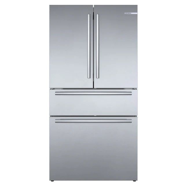 Photo 1 of **DOES NOT POWER ON**Bosch 800 Series 21-cu ft 4-Door Counter-depth French Door Refrigerator with Ice Maker (Stainless Steel) ENERGY STAR