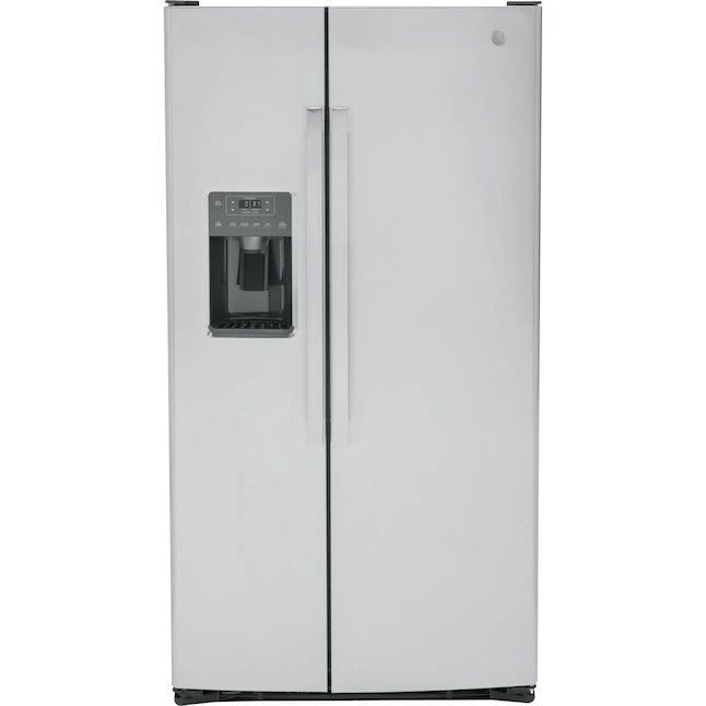 Photo 1 of GE 25.3-cu ft Side-by-Side Refrigerator with Ice Maker (Stainless Steel)