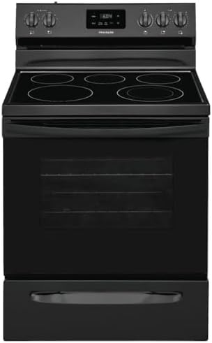 Photo 1 of Frigidaire FCRE3052AB 30" Freestanding Electric Range with 5.3 cu. ft. Capacity, Quick Boil, Store-More Storage Drawer and SpaceWise Expandable Elements in Black