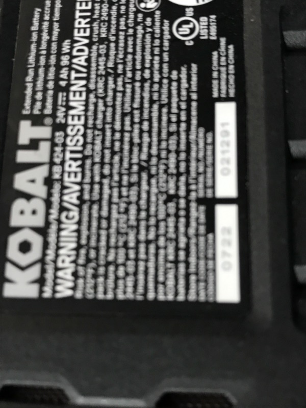 Photo 3 of Kobalt 24-Volt Max 2-Pack 4 Amp-Hour Lithium Power Tool Battery Kit (Charger Included)