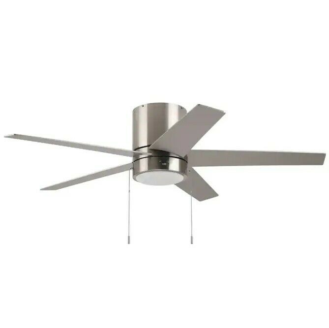 Photo 1 of ***MISSING LIGHT COVER - OTHER PARTS LIKELY MISSING AS WELL - UNTESTED***
Harbor Breeze Quonta Brushed Nickel 52-in LED Indoor Flush Mount Ceiling Fan (5-Blade)