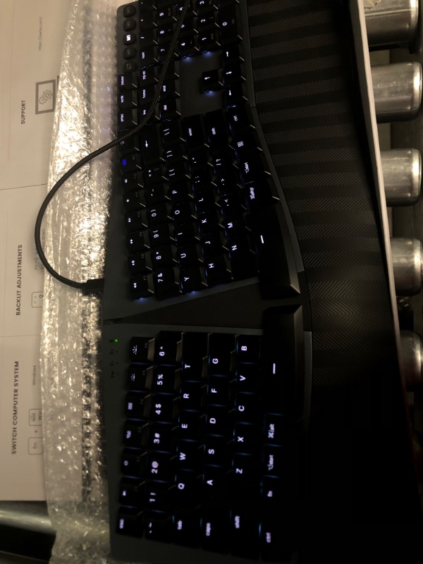 Photo 2 of Perixx PERIBOARD-835RD Wireless Ergonomic Mechanical Keyboard - RGB Backlit 