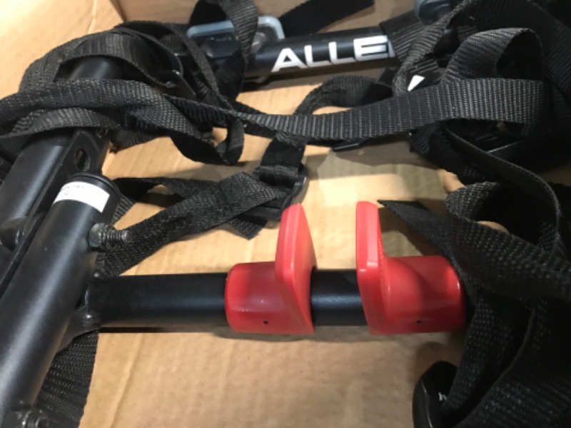 Photo 2 of **HEAVIY USED, BROKEN STRAP*** Allen Sports Premier 3-Bike Trunk Rack, Model S103 (Black and red)