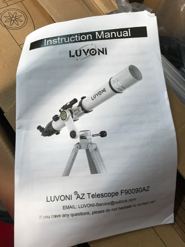 Photo 4 of LUVONI Telescope, 90mm Aperture 900mm Telescopes for Adults Astronomy with Fine-tuning AZ Tripod