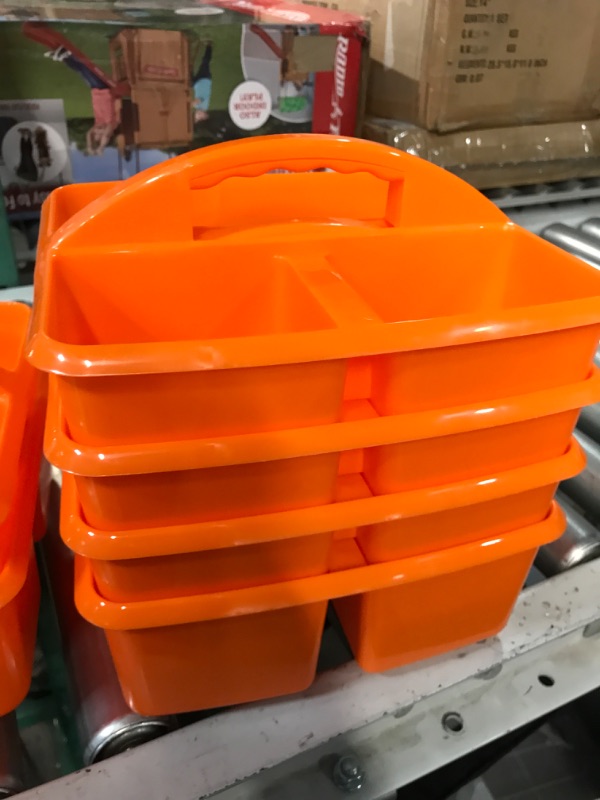 Photo 2 of Teacher Created Resources Orange Portable Plastic Storage Caddy 6-Pack for Classrooms