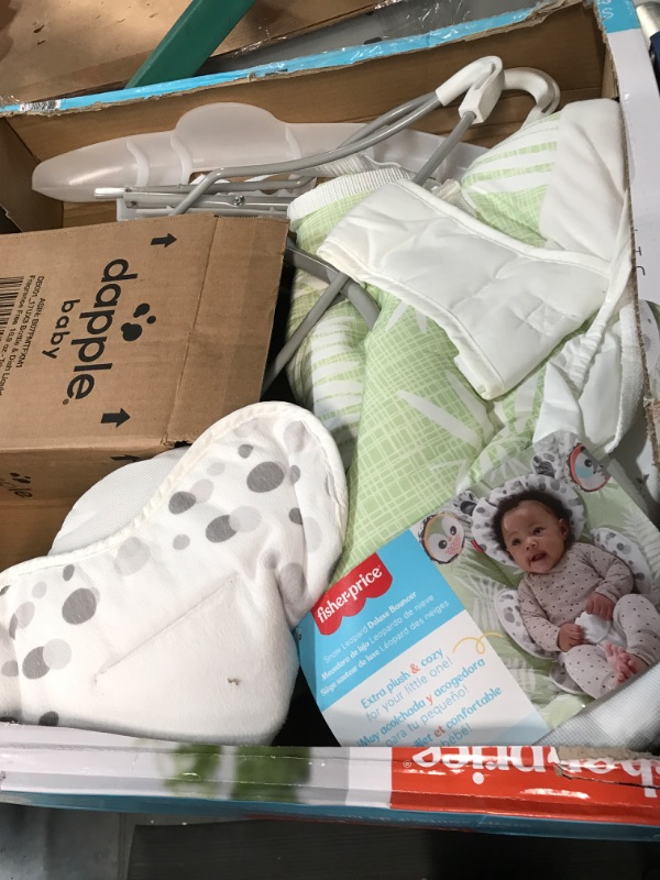 Photo 2 of ?Fisher-Price Snow Leopard Deluxe Bouncer, Bouncing Baby seat with Soothing Music, Sounds, and Vibrations