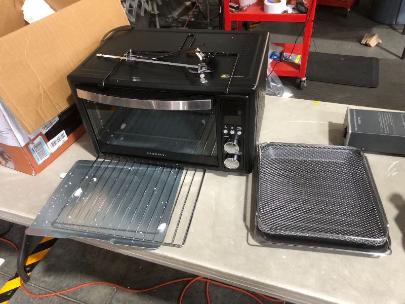 Photo 1 of ***DAMAGED - SEE NOTES***
CROWNFUL Air Fryer Toaster Oven, 32 Quart