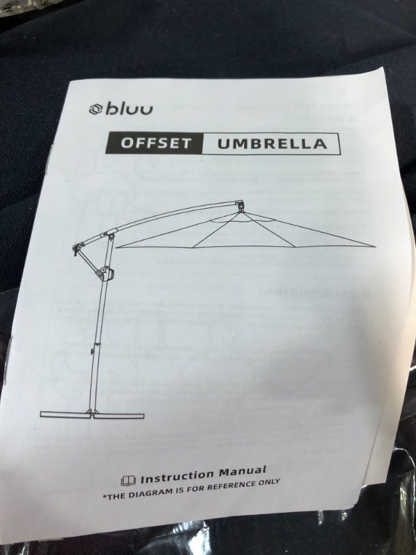 Photo 3 of BLUU BANYAN 10 FT Patio Offset Umbrella - BLUE