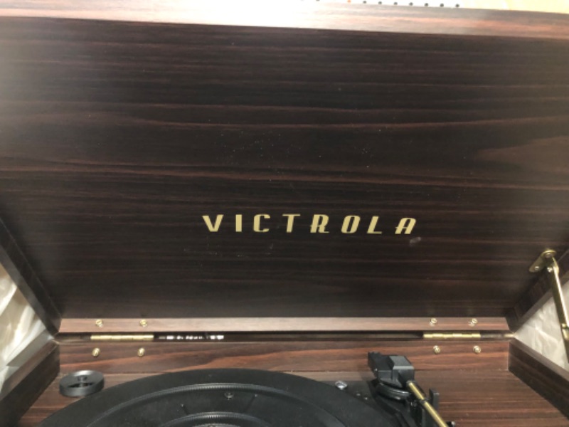 Photo 5 of Victrola Empire Mid-Century 6-in-1 Turntable with 3 Speed Record Player, Bluetooth Connectivity, Radio