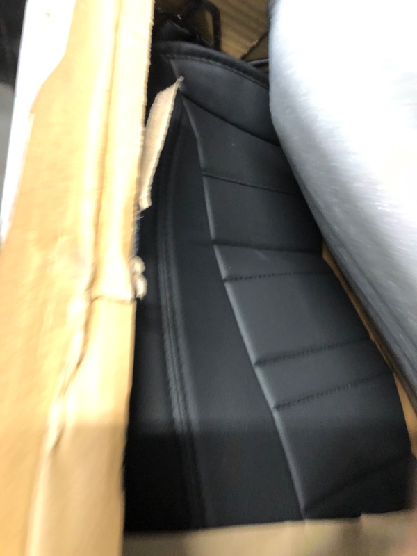 Photo 2 of Motor Trend Black Faux Leather Car Seat Cover Full Set, Includes Front & Back Car Seat