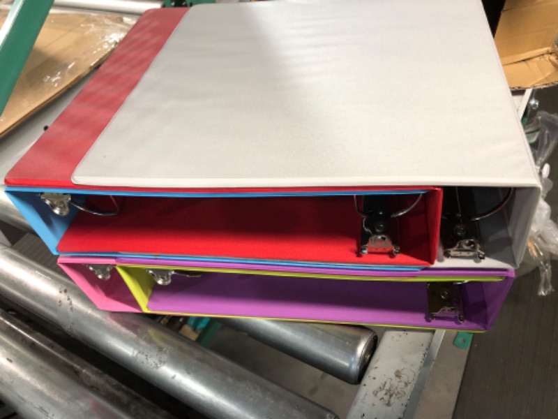 Photo 1 of 3 Slant D-Ring Binder 2 Inch Binder, 2 in Clear View Cover w/ 2 Inside Pockets Binder