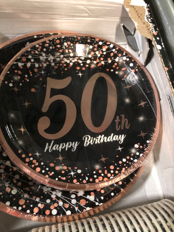 Photo 3 of 50th birthday decorations for women - (Total 121pcs) rose gold 