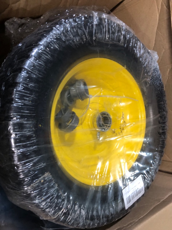 Photo 1 of 15x6.00-6nhs lawn mower tires flat free,3" Centered Hub,3/4" & 5/8" Precision bearings