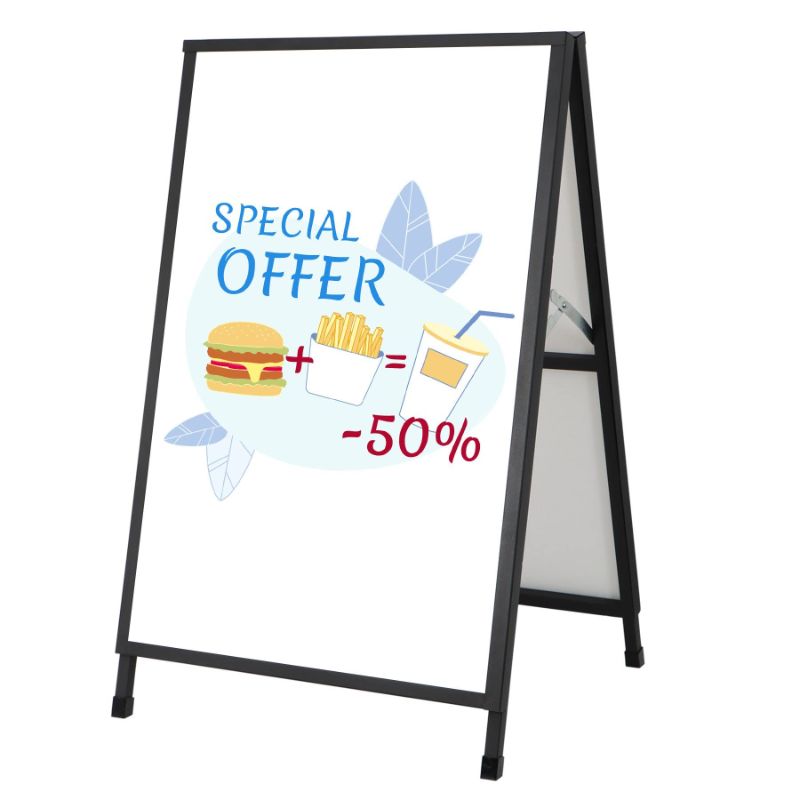 Photo 1 of Heavy Duty 24 x 36 Inch Folding A Frame Sidewalk Sign Double-sided Metal Display for Outdoor or Indoor 