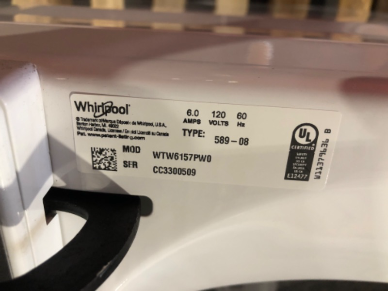 Photo 7 of Whirlpool 5.3 Cu. Ft. High Efficiency Top Load Washer with 2 in 1 Removable Agitator