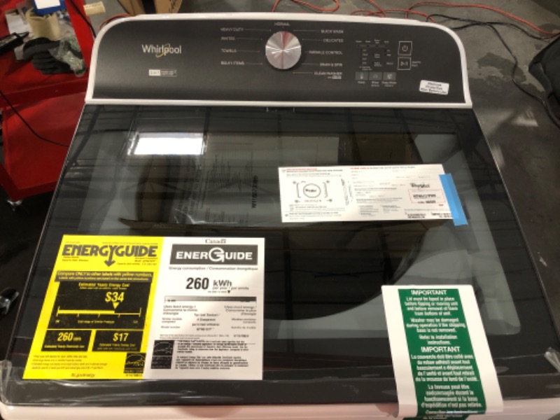 Photo 3 of Whirlpool 5.3 Cu. Ft. High Efficiency Top Load Washer with 2 in 1 Removable Agitator