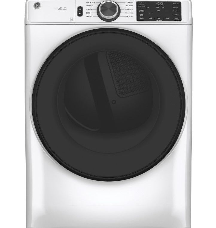 Photo 1 of 7.8 cu. ft. Smart Front Load Electric Dryer in White with Sanitize Cycle, ENERGY STAR