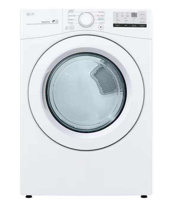 Photo 1 of LG 7.4-cu ft Stackable Electric Dryer (White) ENERGY STAR