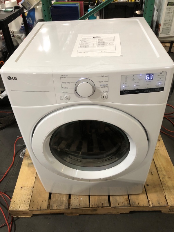 Photo 2 of LG 7.4 Cu. Ft. Vented Stackable Gas Dryer in White with Sensor Dry