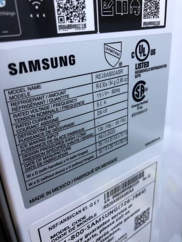 Photo 2 of SAMSUNG 28 cu. ft. Smart Side-by-Side Refrigerator in Stainless Steel