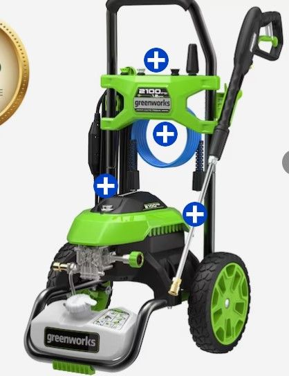 Photo 1 of Greenworks 2100 PSI 1.2-GPM-Gallons Cold Water Electric Pressure Washer