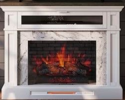 Photo 1 of ***MAJOR DAMAGE - SEE NOTES***
allen + roth 51-in W White Infrared Quartz Electric Fireplace