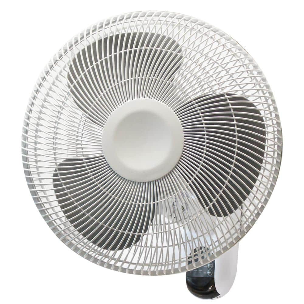 Photo 1 of Hampton Bay 16 in. Indoor Wall Mount Fan with Remote, White