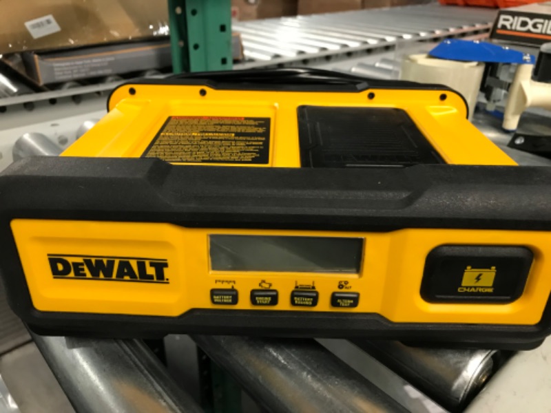 Photo 2 of *PARTS ONLY DOES NOT FUNCTION*
DEWALT DXAEC100 Professional 30-Amp Battery Charger and 3-Amp Maintainer, Yellow