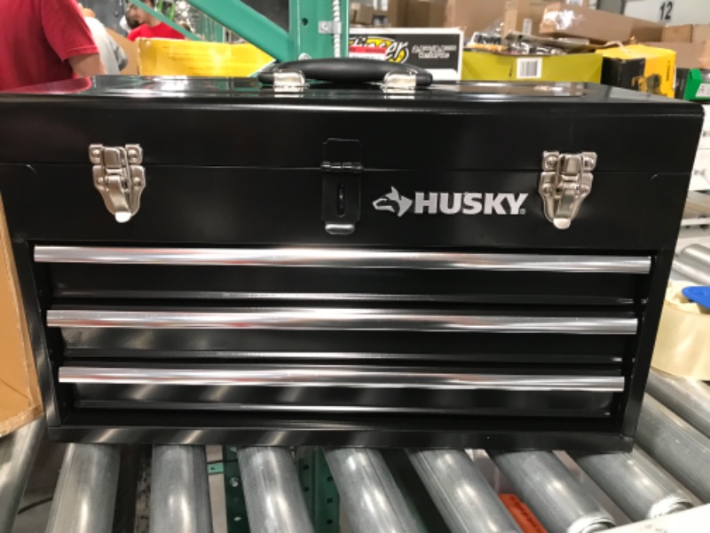 Photo 2 of Husky TB-303B 3 Drawer Portable Tool Chest with Tray