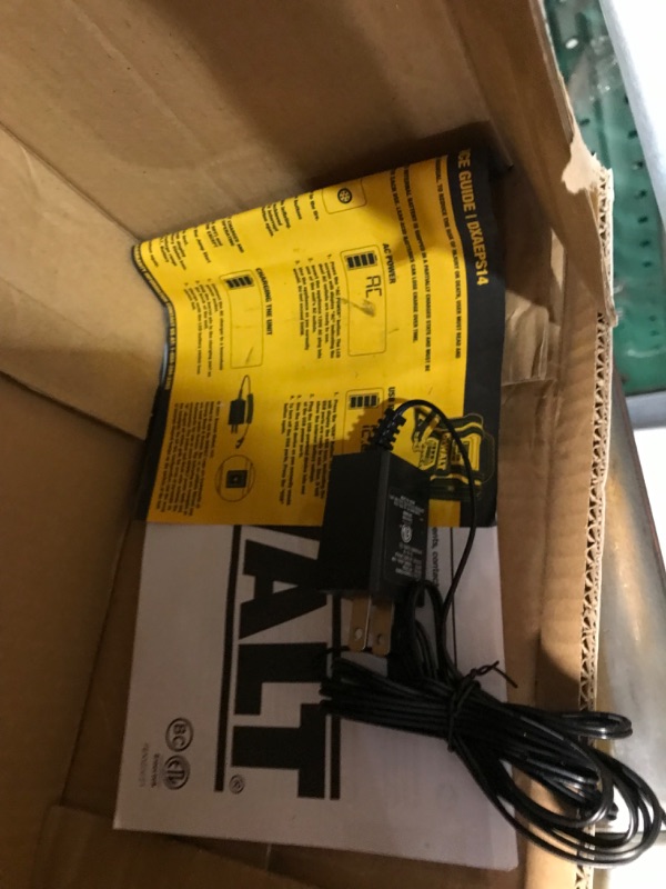 Photo 4 of DEWALT DXAEPS14 1600 Peak Battery Amp 12V Automotive Jump Starter/Power Station with 500 Watt AC Power Inverter, 120 PSI Digital Compressor, and USB Power , Yellow