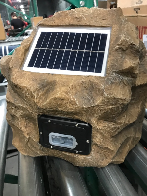 Photo 3 of Alpine Corporation Weather-resistant Bluetooth Solar-Powered Rock Speaker, Brown