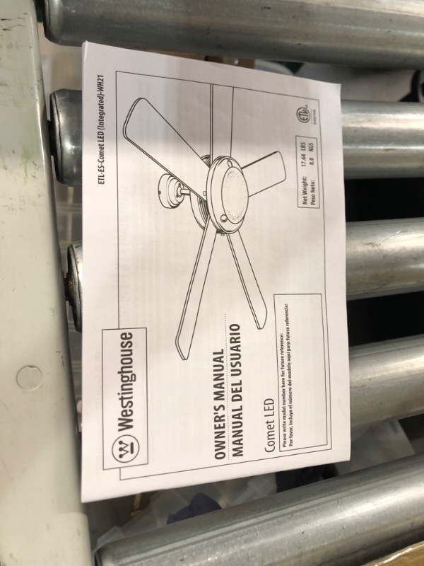 Photo 1 of *USED* Westinghouse Lighting 7224200 Comet Indoor Ceiling Fan with Light, Matte Black Matte Black Indoor Only LED Fan